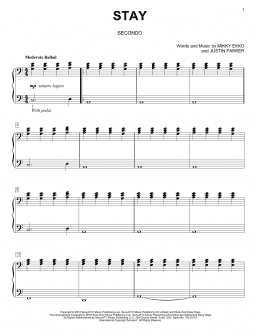 page one of Stay (Piano Duet)