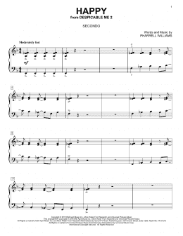 page one of Happy (Piano Duet)