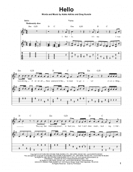 page one of Hello (Solo Guitar)