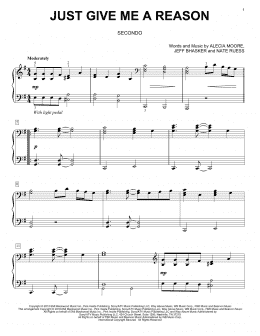 page one of Just Give Me A Reason (Piano Duet)