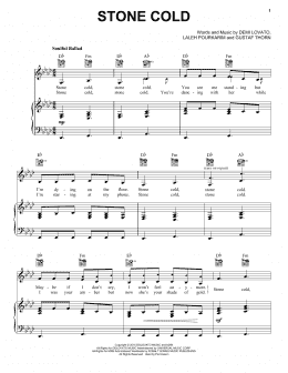 page one of Stone Cold (Piano, Vocal & Guitar Chords (Right-Hand Melody))
