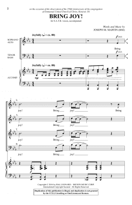page one of Bring Joy! (SATB Choir)