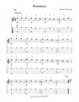 page one of Romanza (Solo Guitar)