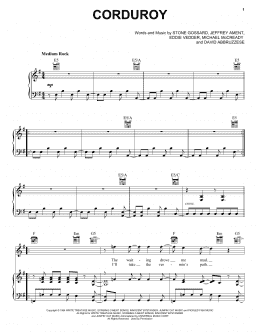 page one of Corduroy (Piano, Vocal & Guitar Chords (Right-Hand Melody))