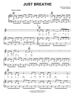 page one of Just Breathe (Piano, Vocal & Guitar Chords (Right-Hand Melody))