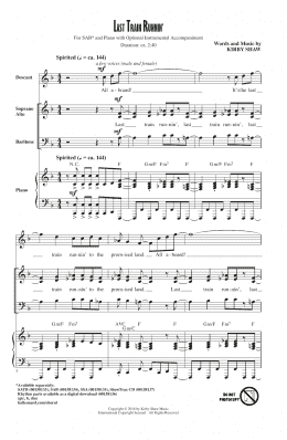 page one of Last Train Runnin' (SAB Choir)