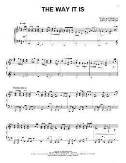 page one of The Way It Is (Piano Solo)