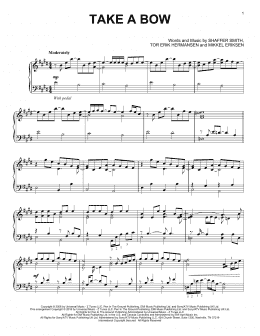 page one of Take A Bow (Piano Solo)