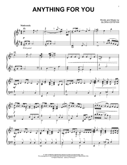 page one of Anything For You (Piano Solo)