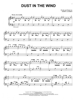 page one of Dust In The Wind (Piano Solo)