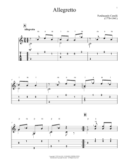 page one of Allegretto (Solo Guitar)