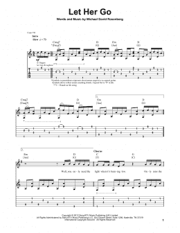 page one of Let Her Go (Guitar Tab (Single Guitar))