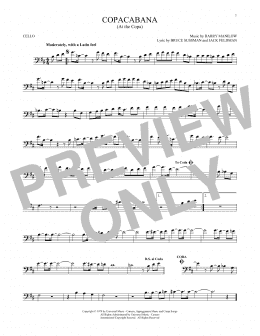 page one of Copacabana (At The Copa) (Cello Solo)