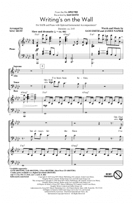 page one of Writing's On The Wall (arr. Mac Huff) (SATB Choir)