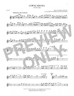 page one of Copacabana (At The Copa) (Flute Solo)