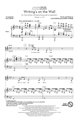 page one of Writing's On The Wall (arr. Mac Huff) (2-Part Choir)