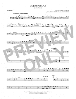 page one of Copacabana (At The Copa) (Trombone Solo)