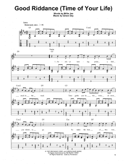 page one of Good Riddance (Time Of Your Life) (Guitar Tab (Single Guitar))