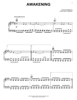 page one of Awakening (Piano, Vocal & Guitar Chords (Right-Hand Melody))