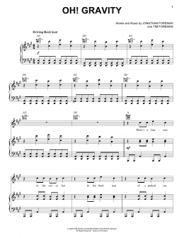page one of Oh! Gravity (Piano, Vocal & Guitar Chords (Right-Hand Melody))