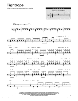 page one of Tightrope (Drums Transcription)