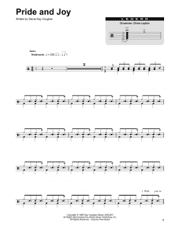 page one of Pride And Joy (Drums Transcription)