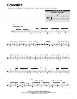 page one of Crossfire (Drums Transcription)
