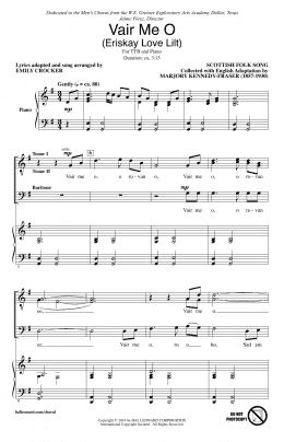 page one of Vair Me O (Eriskay Love Lilt) (TTBB Choir)