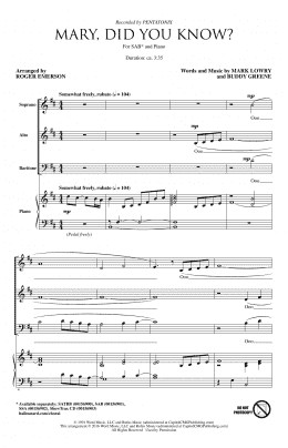 page one of Mary, Did You Know? (arr. Roger Emerson) (SAB Choir)