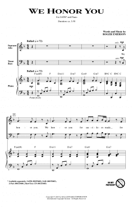 page one of We Honor You (SATB Choir)