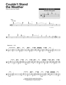 page one of Couldn't Stand The Weather (Drums Transcription)