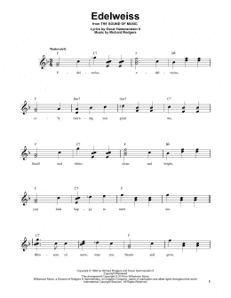 page one of Edelweiss (Easy Guitar)
