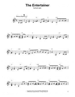 page one of The Entertainer (Easy Guitar)