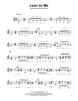page one of Lean On Me (Easy Guitar)