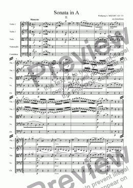 page one of Sonata in A, KV 331 - 2. Menuetto and Trio