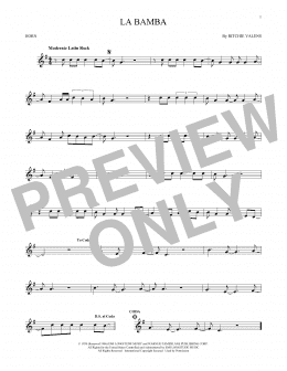 page one of La Bamba (French Horn Solo)