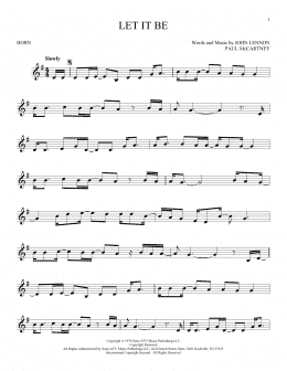 page one of Let It Be (French Horn Solo)
