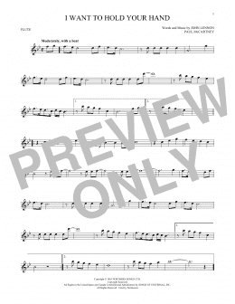 page one of I Want To Hold Your Hand (Flute Solo)