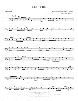 page one of Let It Be (Trombone Solo)