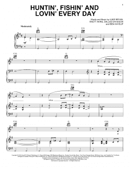 page one of Huntin', Fishin' And Lovin' Every Day (Piano, Vocal & Guitar Chords (Right-Hand Melody))