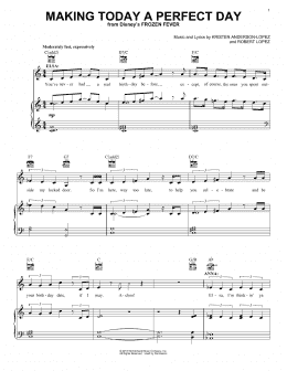 page one of Making Today A Perfect Day (from Frozen Fever) (Piano, Vocal & Guitar Chords + Backing Track)