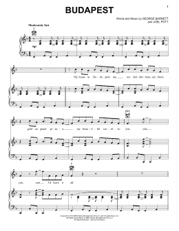 page one of Budapest (Piano, Vocal & Guitar Chords + Backing Track)