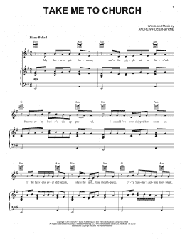 page one of Take Me To Church (Piano, Vocal & Guitar Chords + Backing Track)