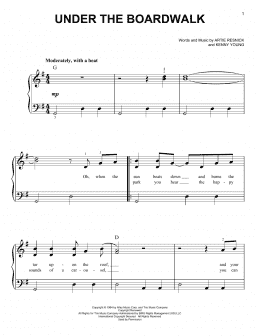 page one of Under The Boardwalk (Easy Piano)