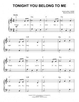 page one of Tonight You Belong To Me (Easy Piano)
