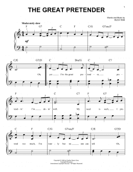 page one of The Great Pretender (Easy Piano)
