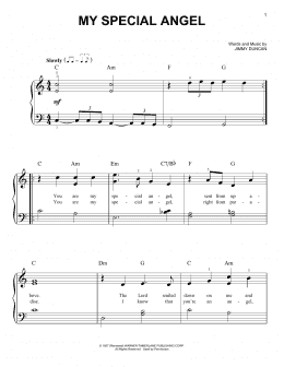 page one of My Special Angel (Easy Piano)