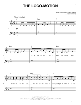 page one of The Loco-Motion (Very Easy Piano)