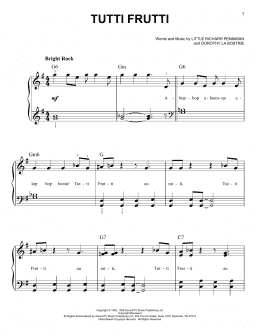 page one of Tutti Frutti (Very Easy Piano)