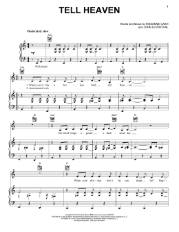 page one of Tell Heaven (Piano, Vocal & Guitar Chords (Right-Hand Melody))